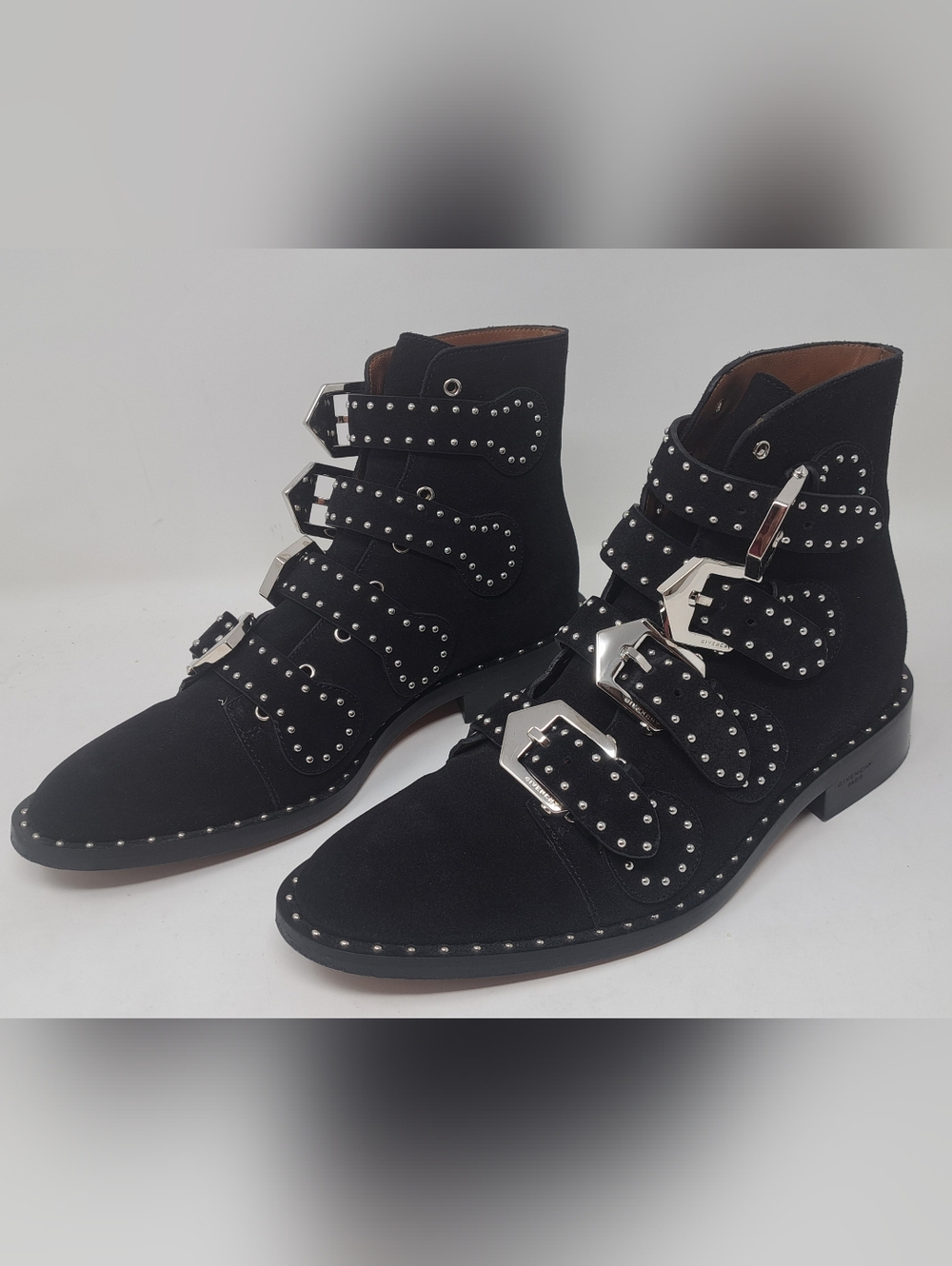 Givenchy Paris Women's Ankle Boots Studded Suede Straps Italy 36.5 EU / 6.5 US - Picture 3 of 16